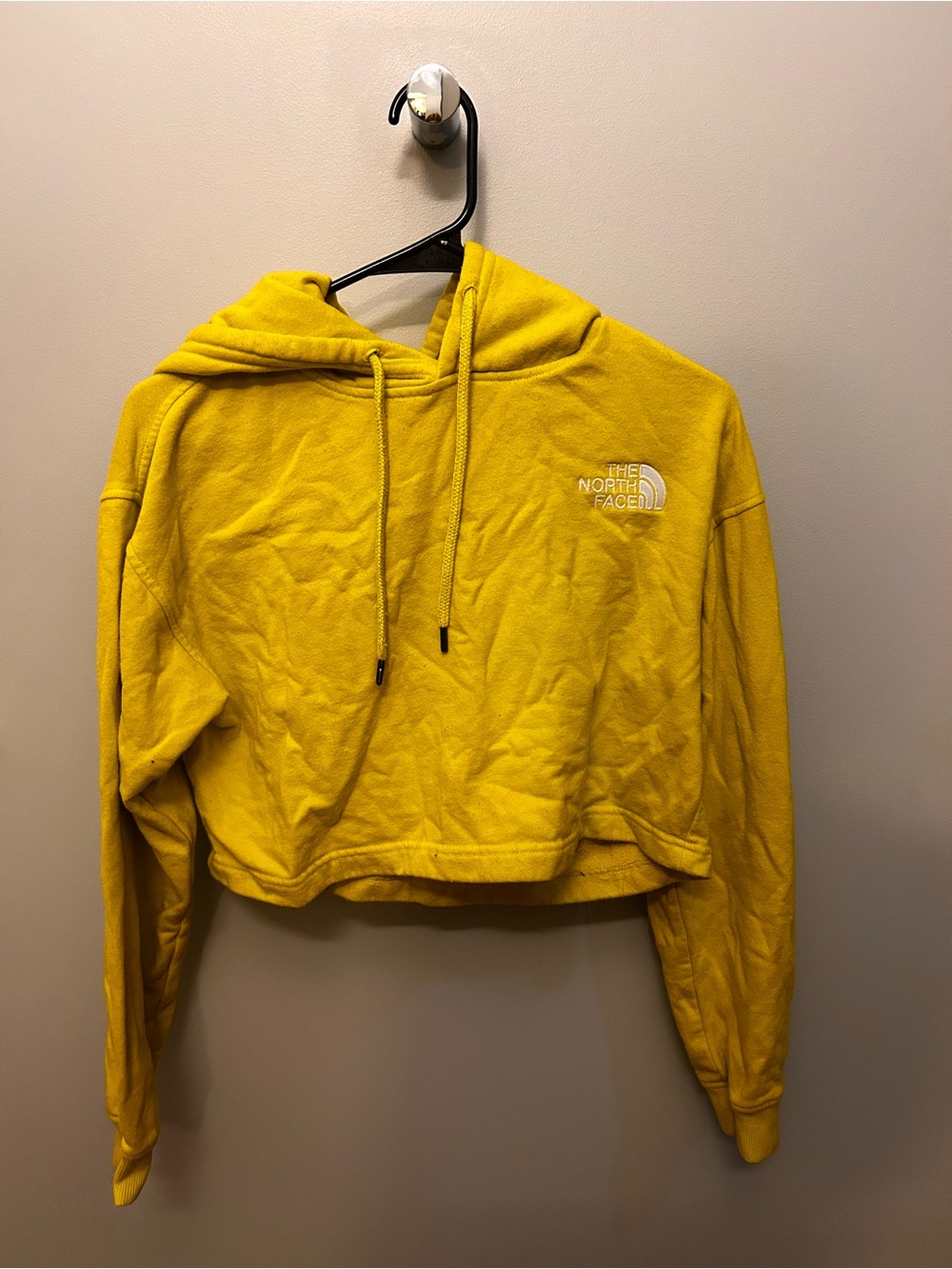 The North Face Women's Yellow Cropped Hoodie Jacket